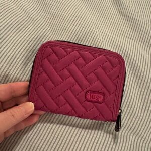 Lug Quilted Wallet - Berry